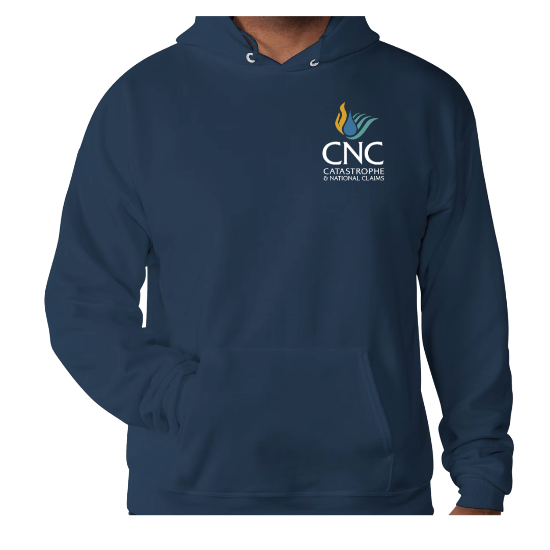 CNC Navy Pullover Hoodie with Front Pockets